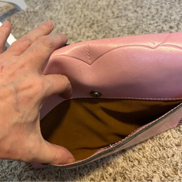 PATRICIA NASH Blush Pink Tooled Leather Crossbody Bag - Picture 6 of 16